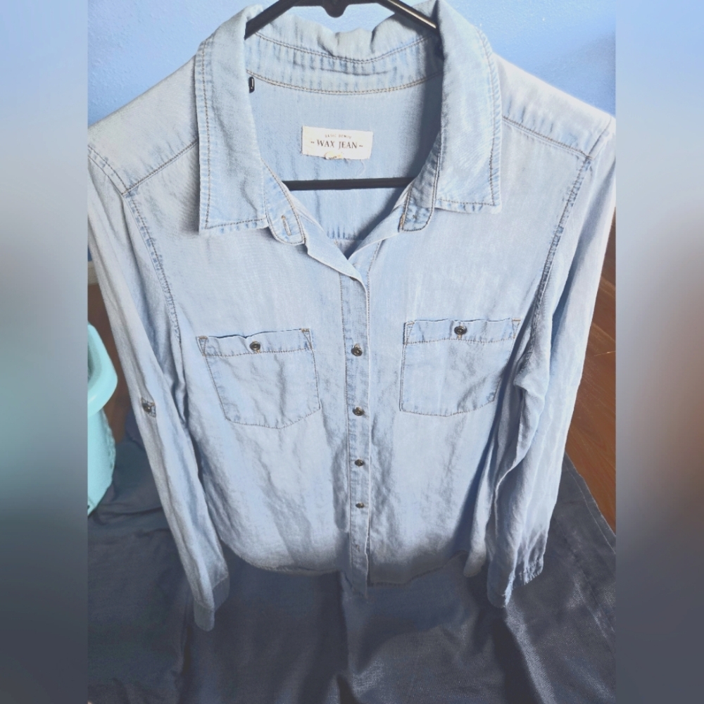 Denim Long Sleeve Top